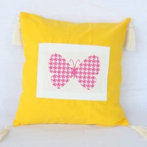 Pink Butterfly Cushion Cozy Square Cushions for Kids