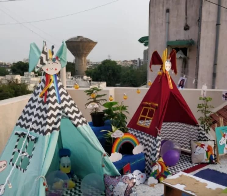 Teepee tent at Shalin's home in Gujarat