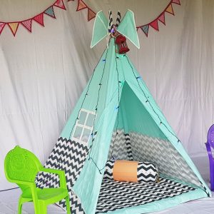 Green Chevron Teepee Cozy Teepee Tent for Kids