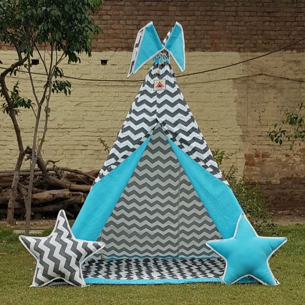 Grey Chevron Teepee Stylish and Cozy.