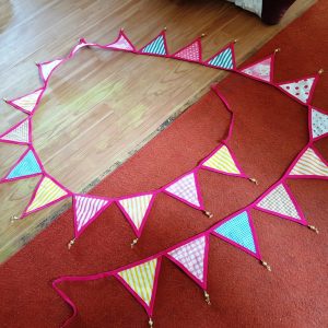 Pink Bunting with Beads Colorful Bunting for Kids