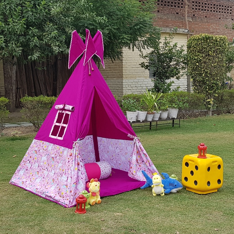 Wine & Unicorn Teepee Cozy Teepee Tent for Kids